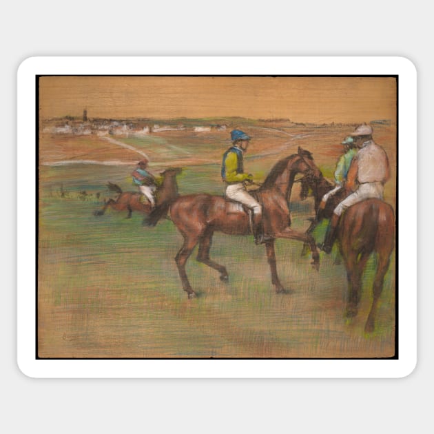 Race Horses Sticker by EdgarDegas